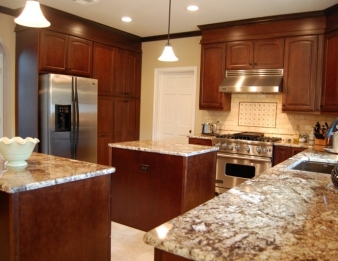 Kitchen with dual island work areas